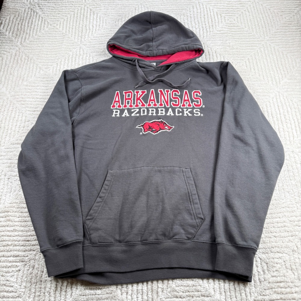 Stadium Athletics Arkansas Razorbacks Hoodie Men XL Gray Hogs SEC NCAA Football - Picture 2 of 8